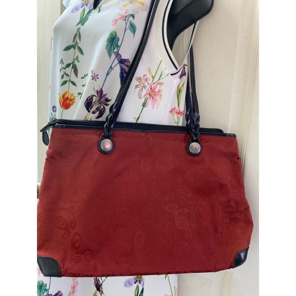 Brighton Red Black Large Nylon Tote Bag - Picture 2 of 9